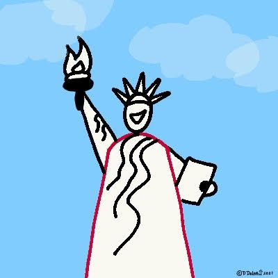 simple drawing of the Statue of Liberty