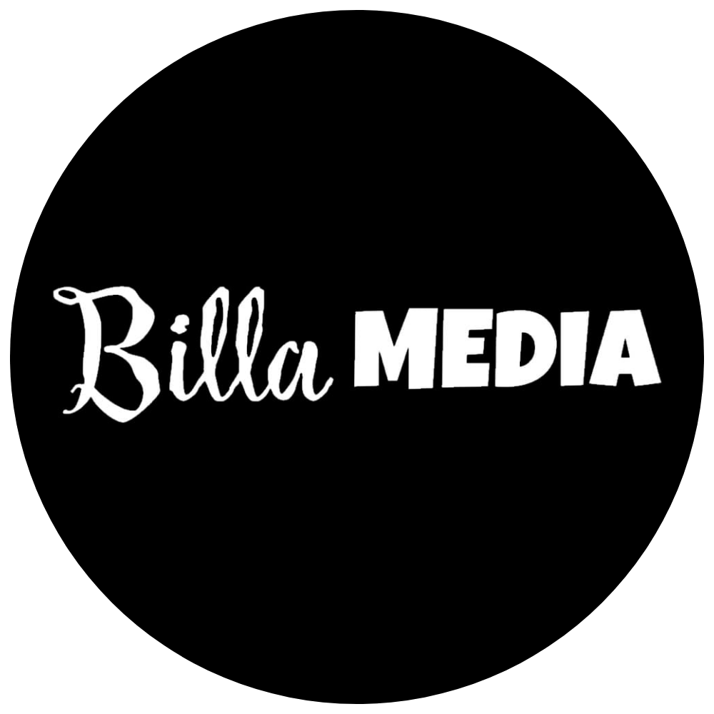 Billa Media Logo, schwarz-weiß, rund