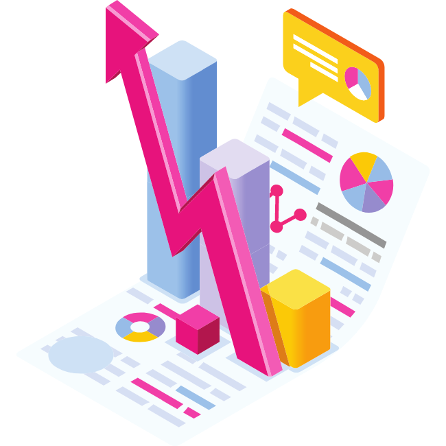 Graphik mit einem digitalen 3-D Liniendiagram