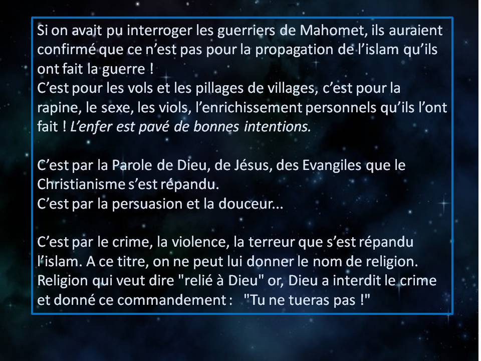 Se donner de belles raisons pour malfaire. guerriers de l'islam horizon-spirituel.com