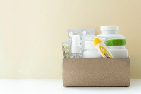 a box of medical supplies