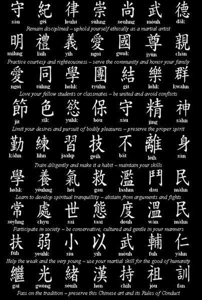 Ip Man rules of conduct Wing Chun