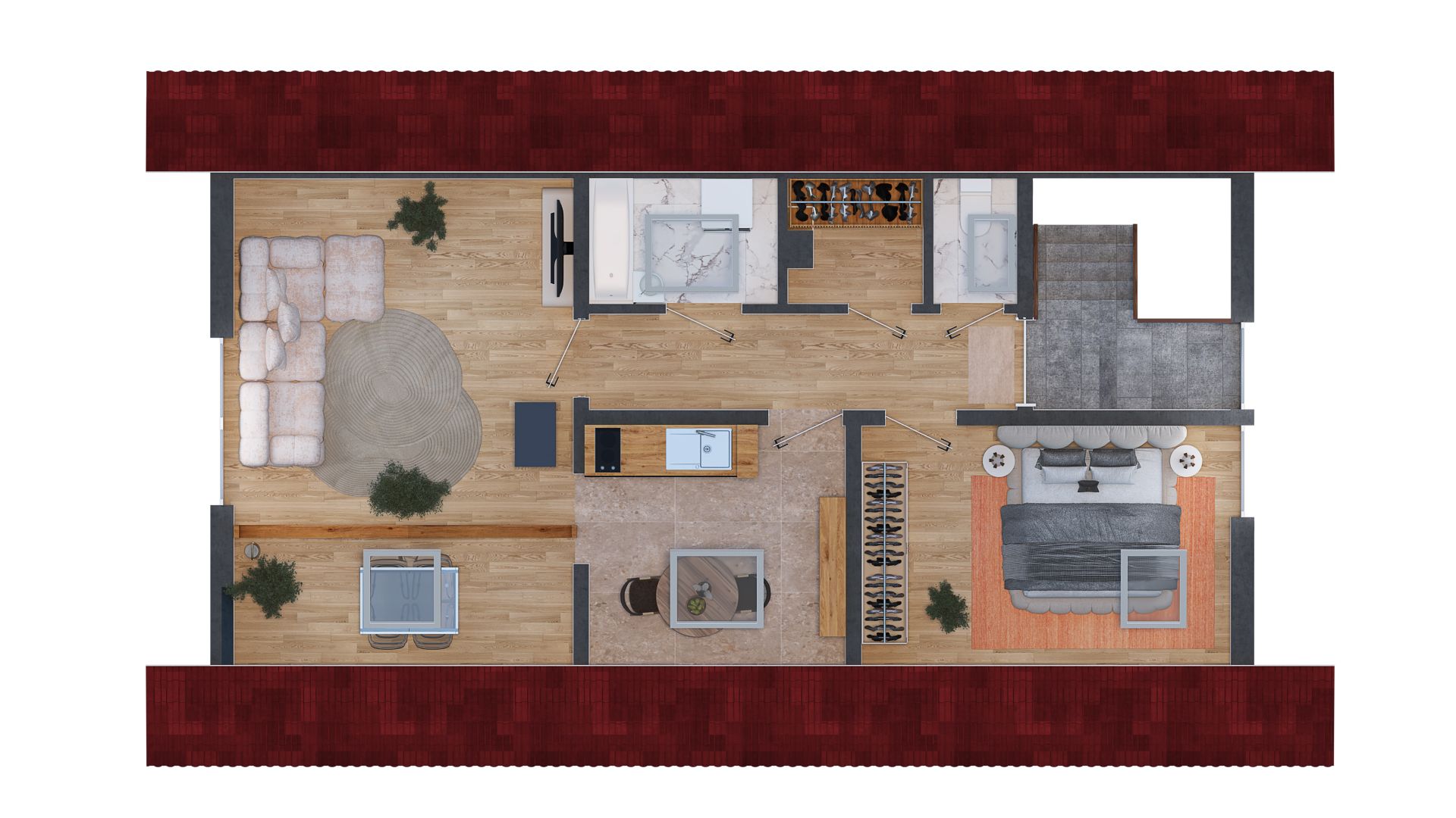 Dachgeschoss Grundriss Wohnung Winnenden Birkmannsweiler Mehrfamilienhaus