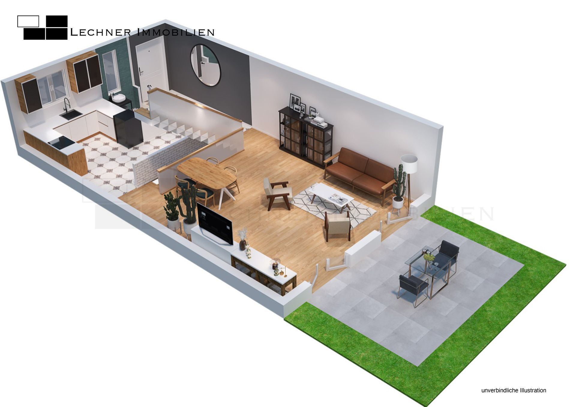 haus ludwigsburg ossweil hartenecker hoehe grundriss eg mit wohnzimmer terrasse garten und kuceh