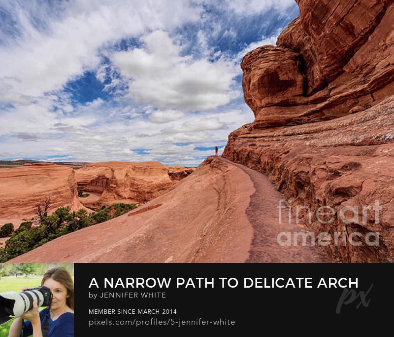 This is the part of the hike to Delicate Arch where I started getting really nervous. The pathway is now only about 2 -4 foot wide as it wraps around the rock mountain.