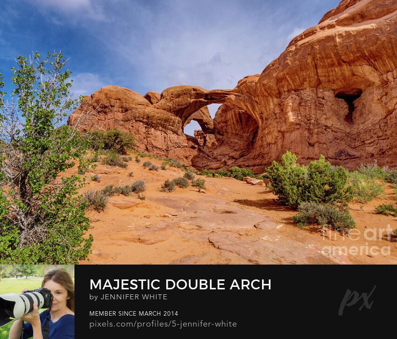 A view of the beautiful and cool Double Arch Rock Formation in the Windows section of Arches National Park in Utah.