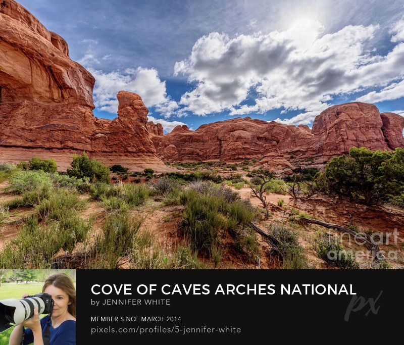 A view of the Cove Of Caves rock formations at Arches National Park along the hiking trail to Double Arch.