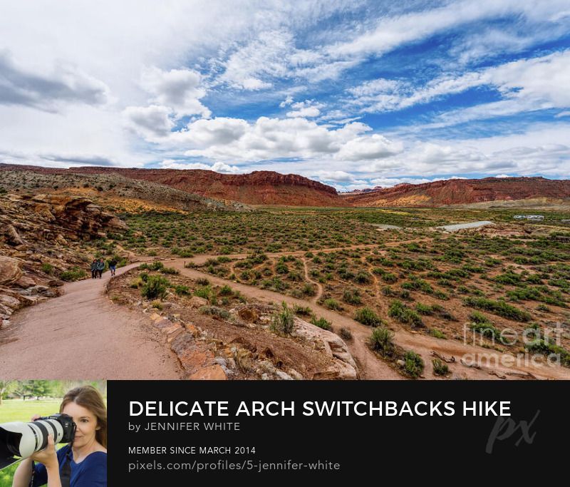 One of the magnificent views from the switchbacks portion of the hiking trail to Delicate Arch at Arches National Park in Moab, Utah.