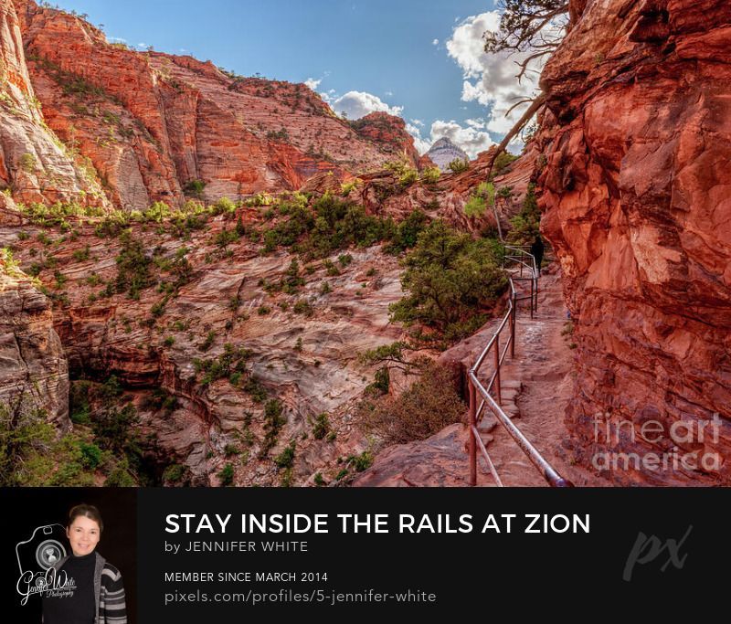 In this photograph you can see the narrow hiking trail that takes you to Zion Canyon Overlook in Zion National Park
