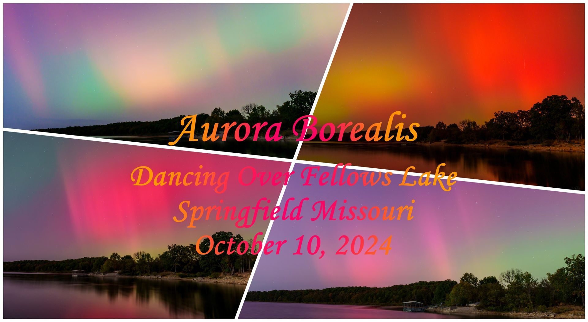 On the night of October 10, 2024 the Aurora Borealis appeared through most of the USA.