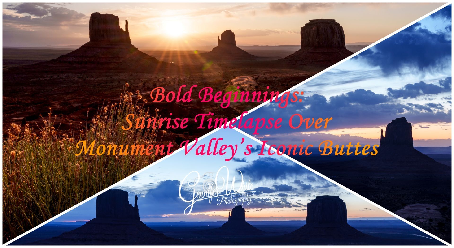 A beautiful sunrise timelapse video blog over Monument Valley in Arizona