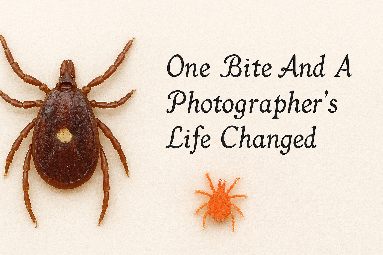 One Bite Changed A Photographers Life. This image features a Lone Star Tick and a Chigger