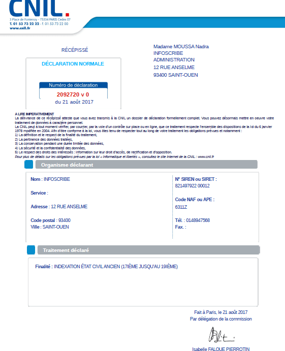 Autorisation CNIL