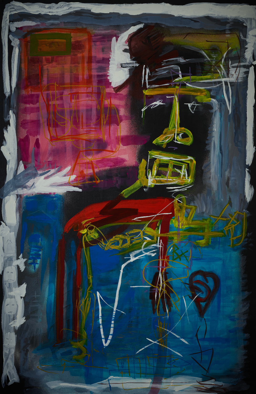 Artwork ‘Group Bam Boo Laa’ by Crispin Sturrock – abstract group composition with rhythmic lines