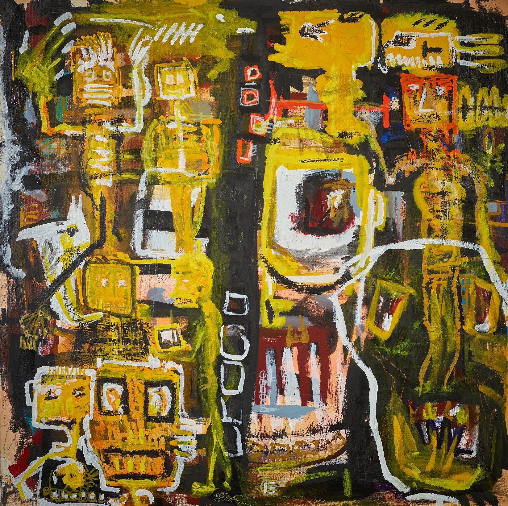 Painting ‘Swing On A Star’ by Crispin Sturrock – playful abstract inspired by music and motion