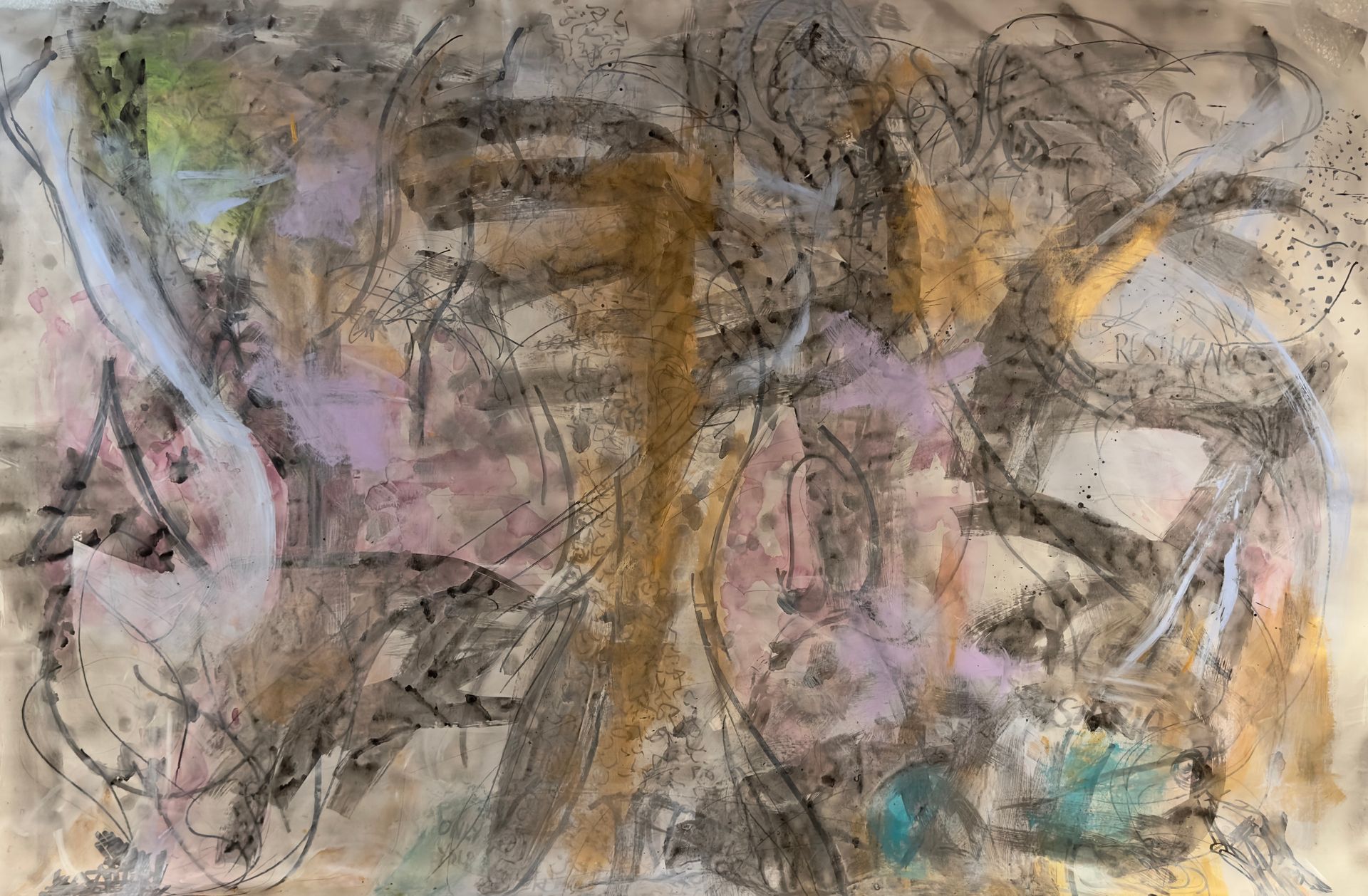 Painting ‘Issey Miyake’ by Crispin Sturrock – abstract study of gliding motion and elegance