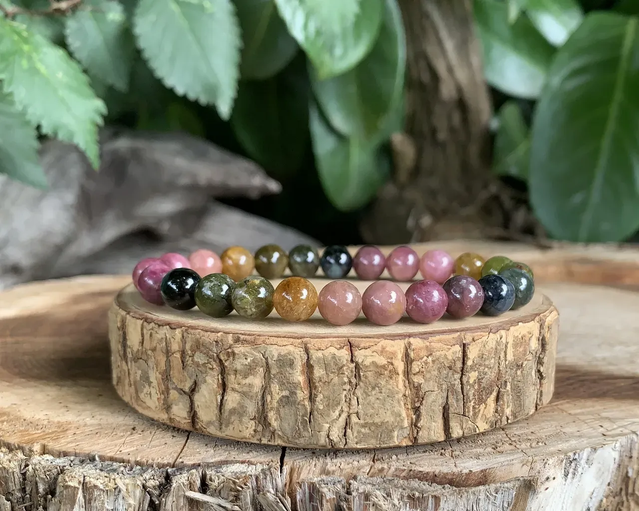 Bracelets énergétiques tourmaline multicolore naturelle