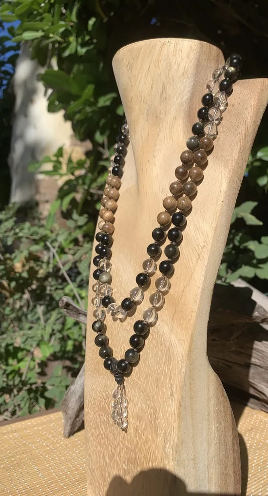 Colliers malas 108 perles, pièce unique Le Temple Zen Bijoux