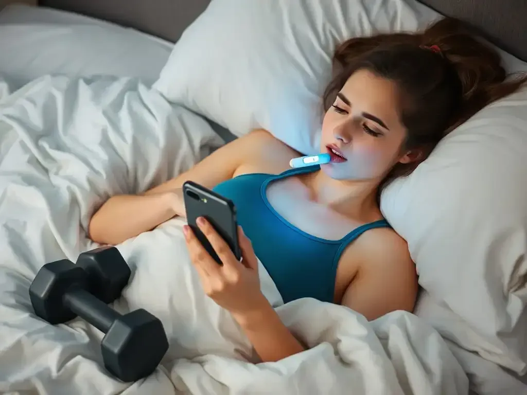 Kranke Frau googelt, ob sie ins Training darf