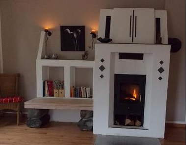 Ferienwohnung Harmonie prasselndes Kaminfeuer