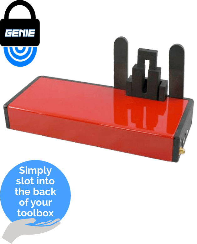 Genie-Lock, simply slot into the back of your Snap-On toolbox. Genie-Lock, simply slot into the back of your Snap-On toolbox.