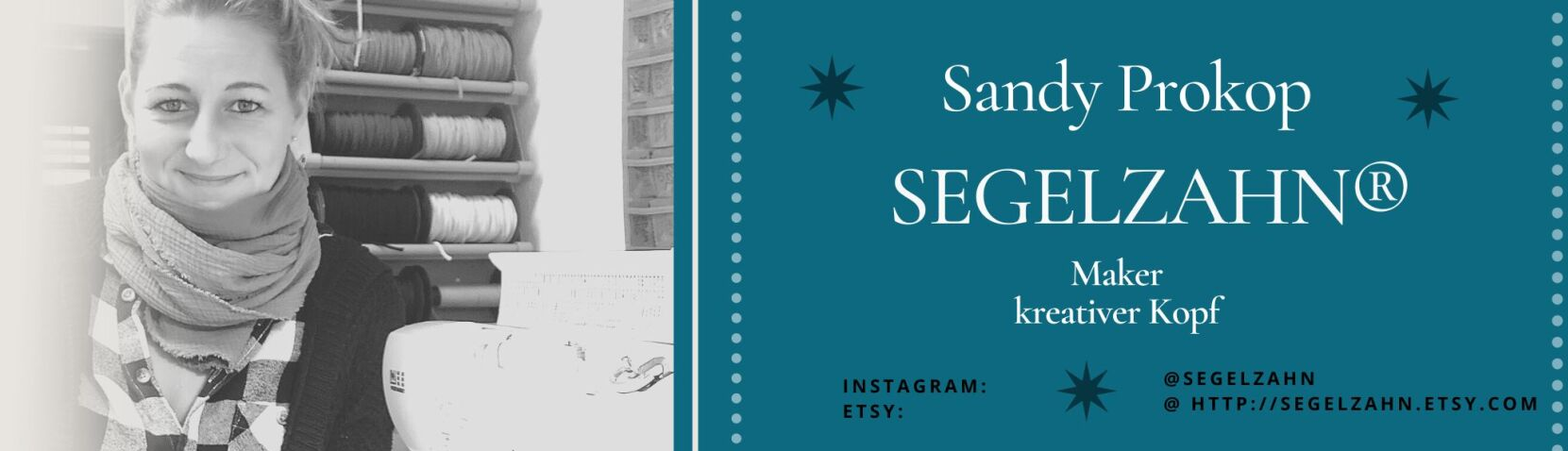 Ein Banner mit unseren Kontaktdaten und wo du uns überall Shoppen kannst.