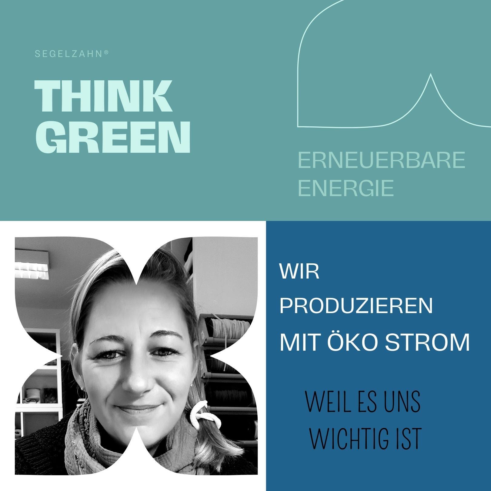 grün denken ist das motto dieses bildes, wir produzieren mit erneuerbaren energien und nutzen öko strom