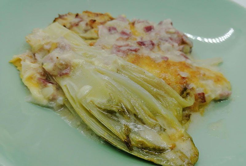 Chicorée Gratin mit Bacon