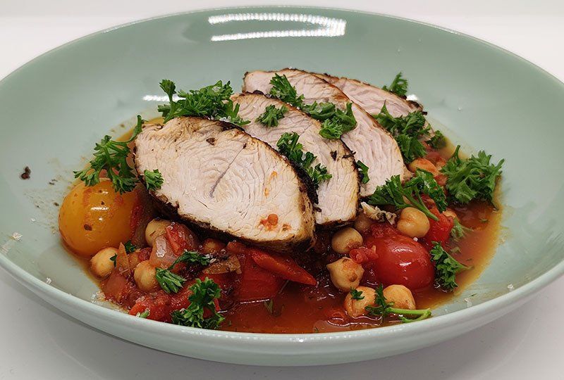 Hähnchenbrust Cajun Style auf Kichererbsensalat Hähnchenbrust Cajun Style auf Kichererbsensalat