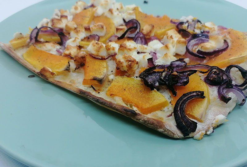 Kürbis Flammkuchen