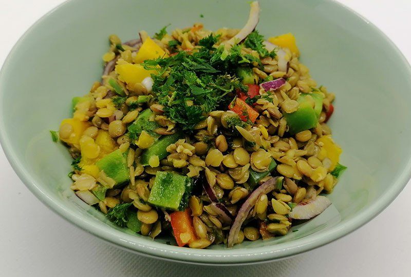 Linsensalat mit Paprika Linsensalat mit Paprika