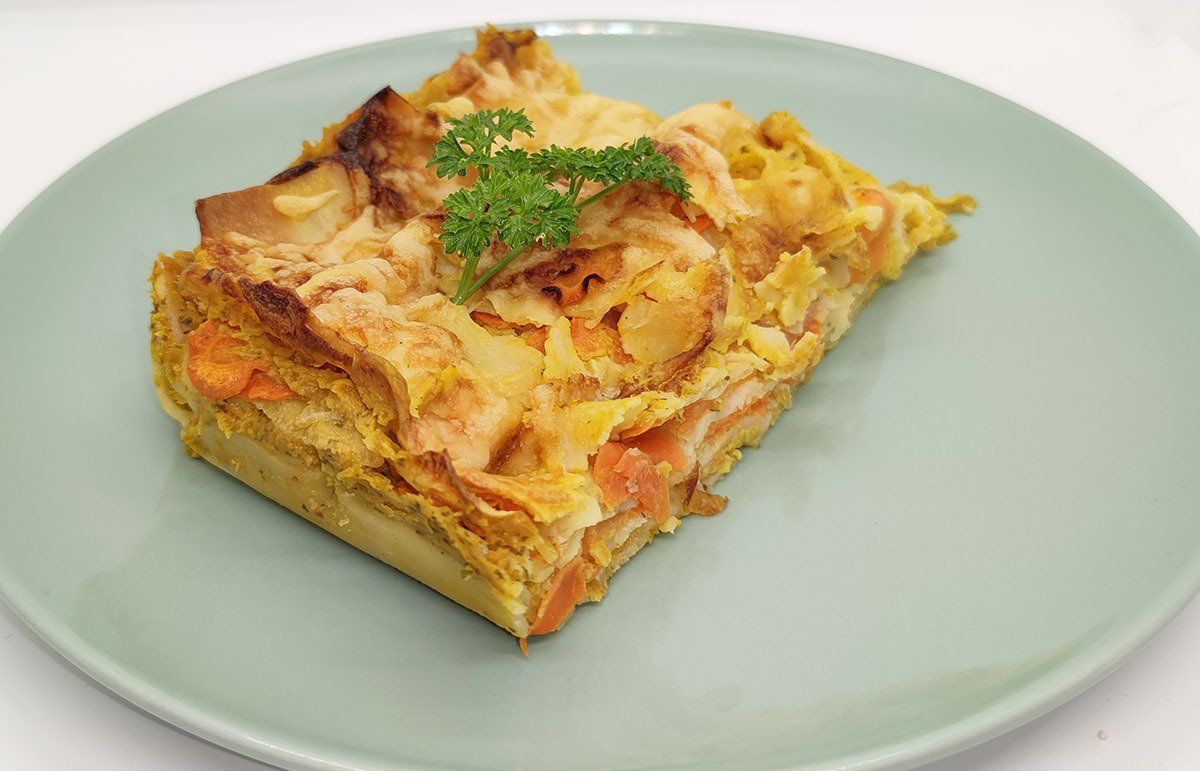 Mairüben-Karotten-Lasagne