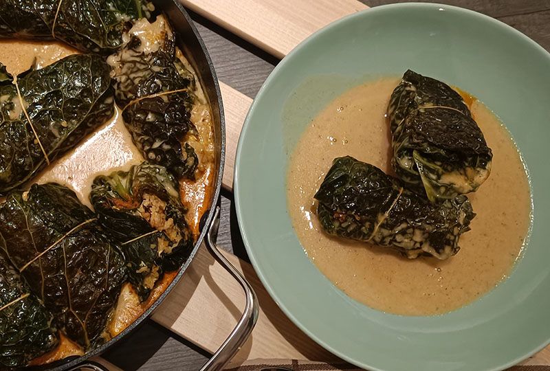 Kohlrouladen mit Bulgurfüllung Kohlrouladen mit Bulgurfüllung