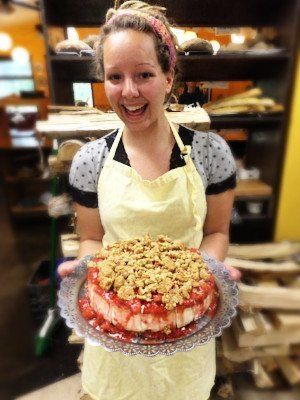 Strawberry Rhubarb Pie Cheesecake ©Flying Squirrel Bakery Cafe, LLC