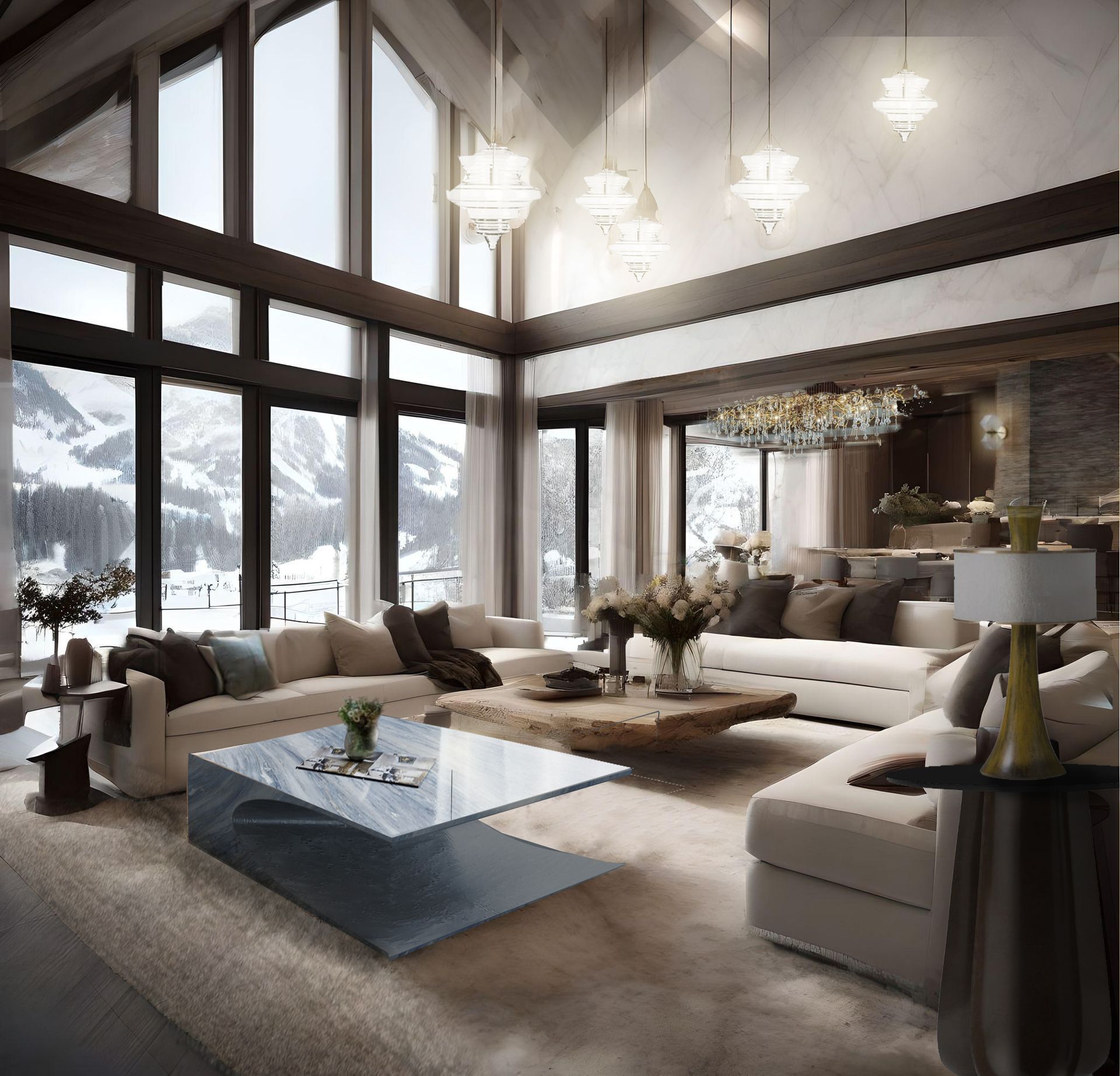 Ski chalet living room