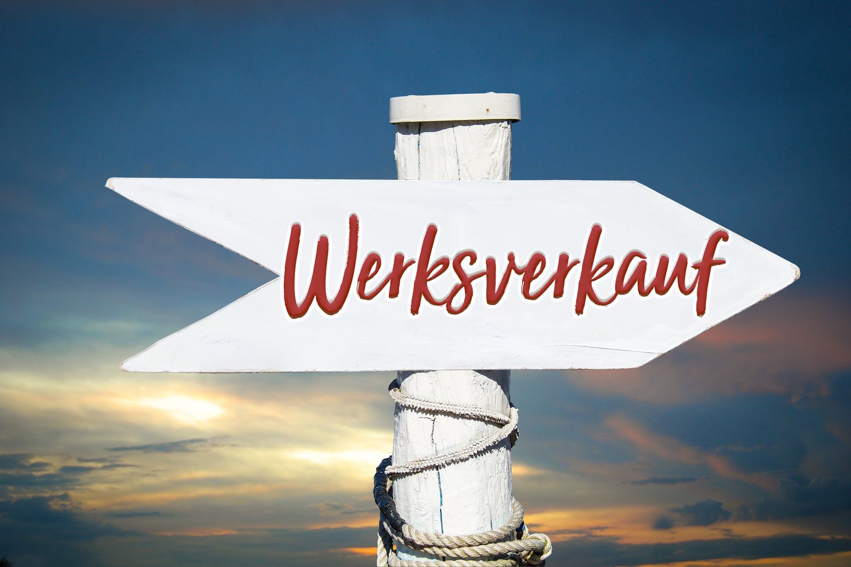 Wegweiser Werksverkauf