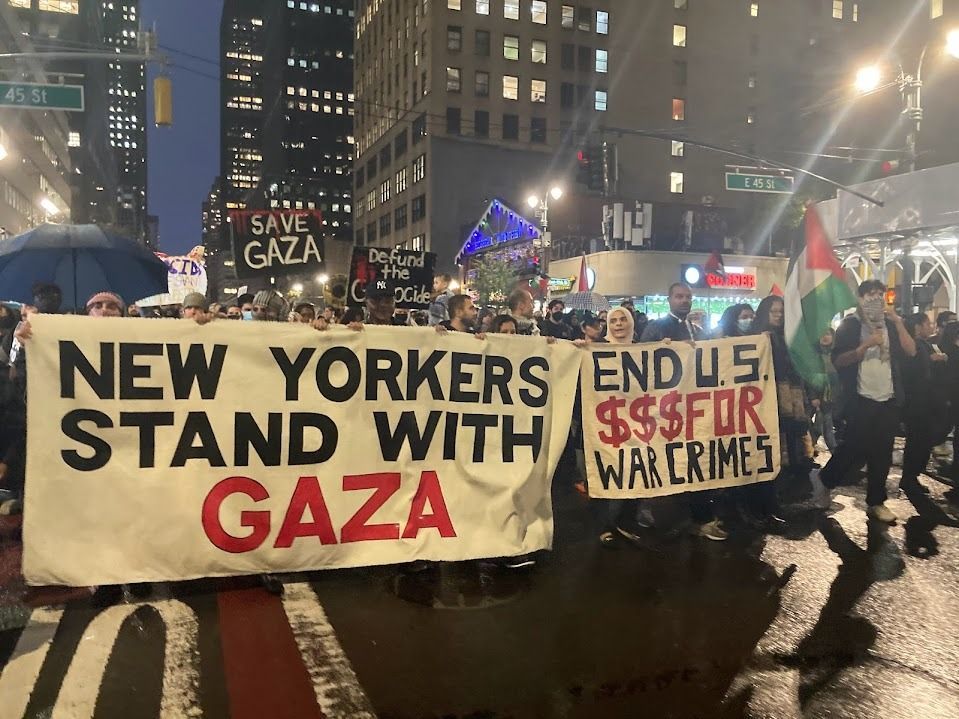 Pro-Palestine protestors in New York