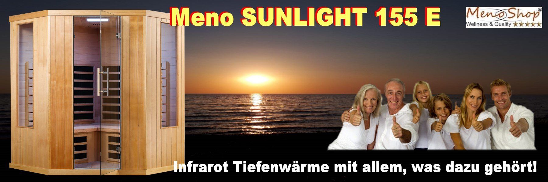 Sunlight 155 ist Eck Infrarotkabine für vier Personen Sunlight 155 von VITALhome Eck Infrarotkabine für vier Personen