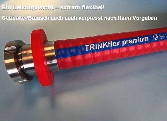 Getränke- und Brauereischlauch mit Spirale verpresst mit Milchrohrarmatur Getränke- und Brauereischlauch mit Spirale verpresst mit Milchrohrarmatur
