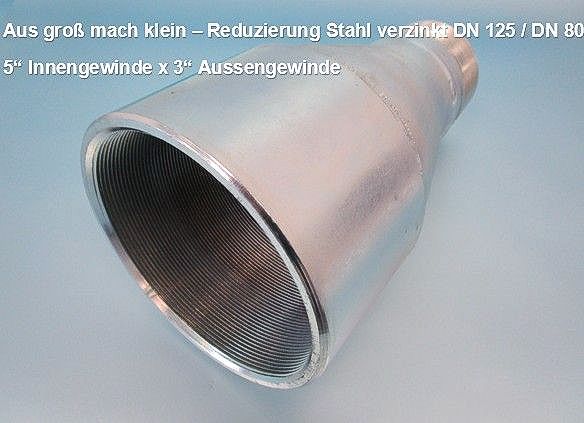 Reduzierung Stahl verzinkt DN125 DN80x5Zoll