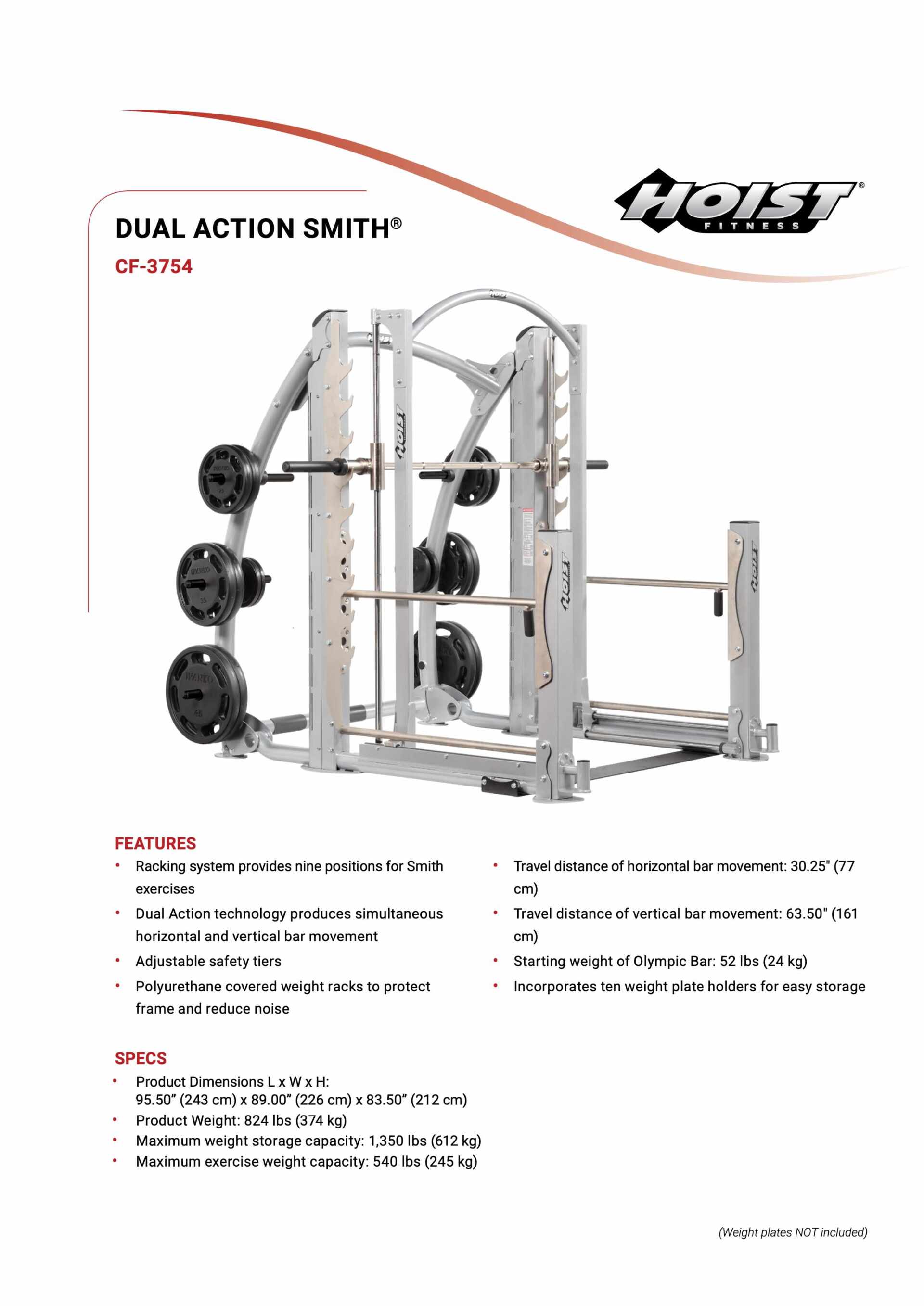 HOIST CF-3754 DUAL ACTION SMITH SPECIFICATION SHEET HOIST CF-3754 DUAL ACTION SMITH SPECIFICATION SHEET