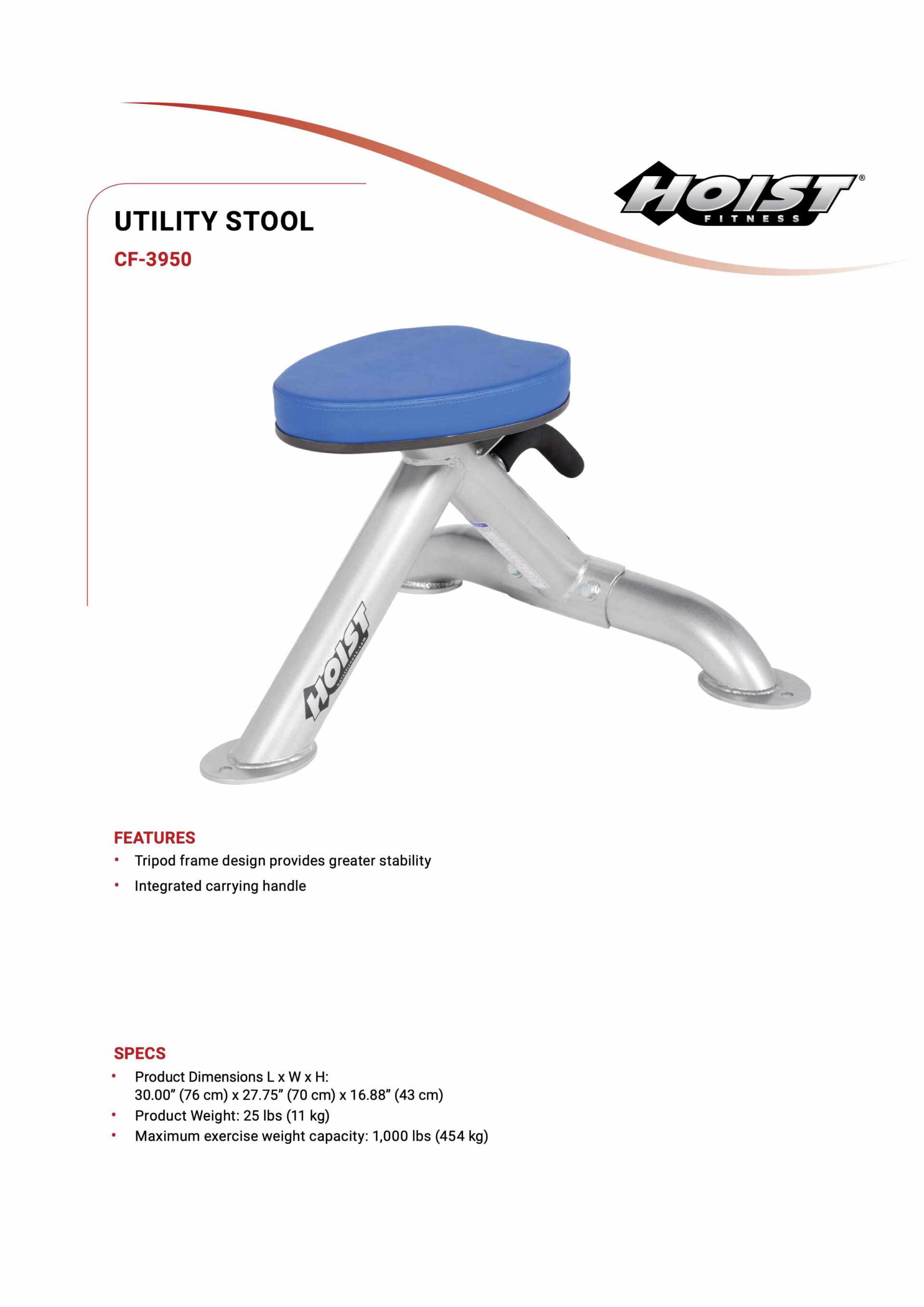HOIST CF-3950 UTILITY STOOL SPECIFICATION SHEET HOIST CF-3950 UTILITY STOOL SPECIFICATION SHEET