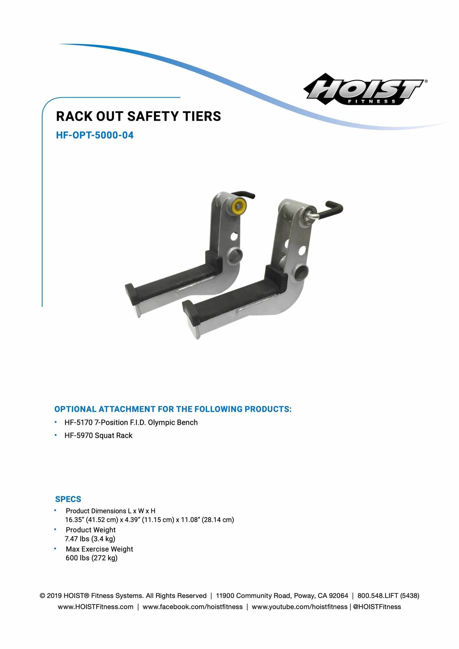 HOIST HF-OPT-5000-04 SAFETY SPOTTING ARMS ATTACHMENT SPECIFICATION SHEET HOIST HF-OPT-5000-04 SAFETY SPOTTING ARMS ATTACHMENT SPECIFICATION SHEET