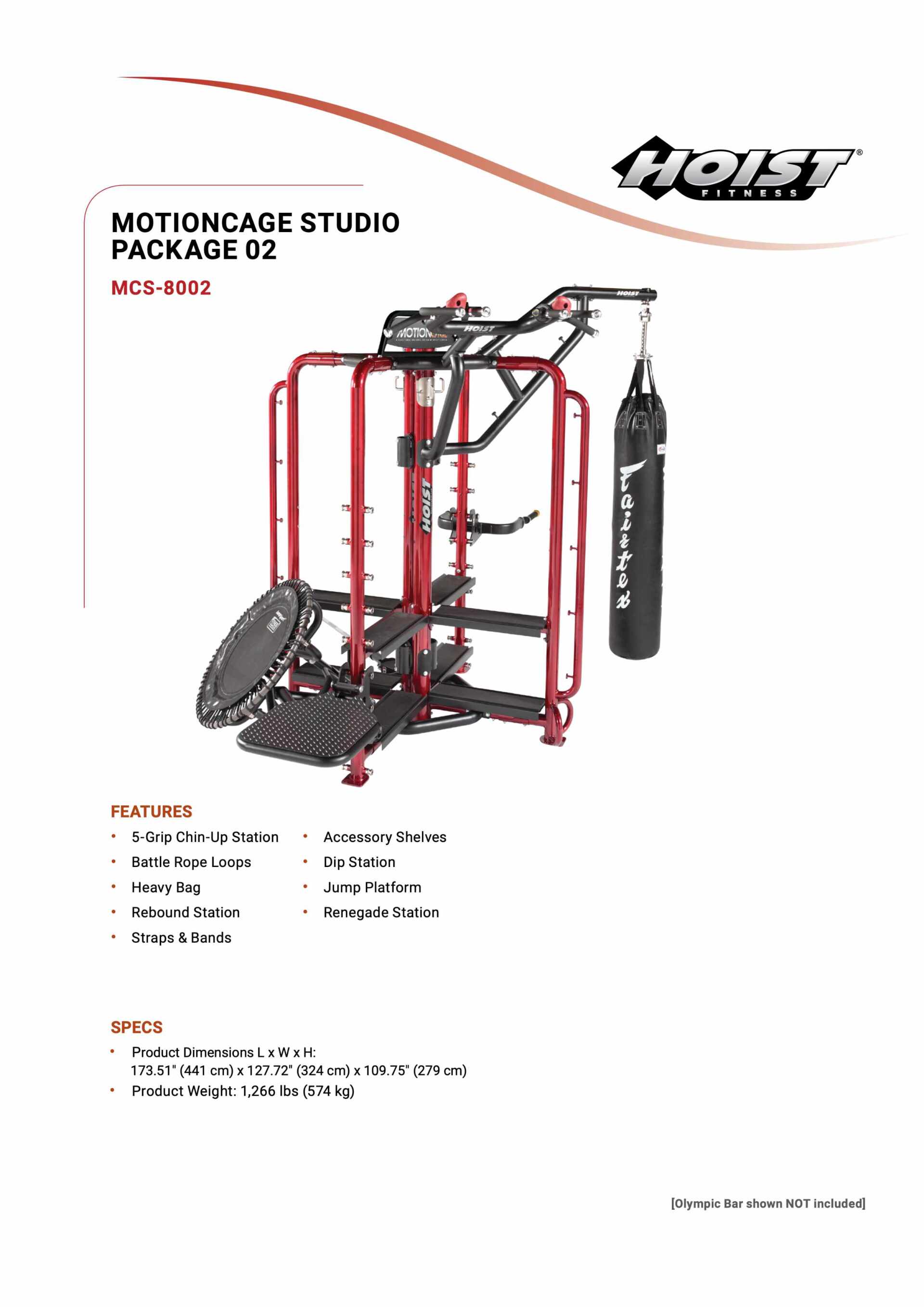 HOIST MCS-8002 MOTIONCAGE STUDIO PACKAGE 2 SPECIFICATION SHEET HOIST MCS-8002 MOTIONCAGE STUDIO PACKAGE 2 SPECIFICATION SHEET