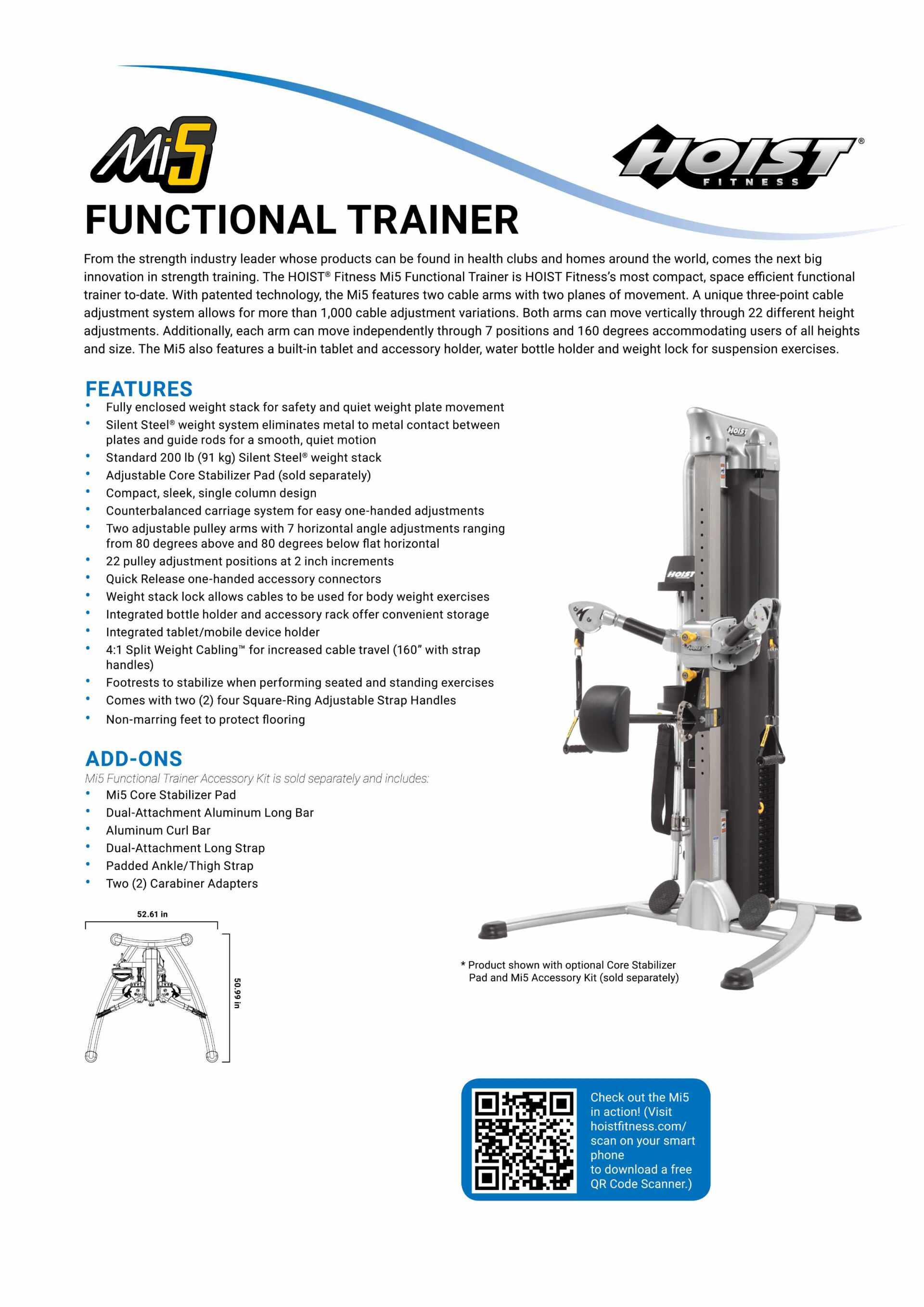 HOIST MI-5 FUNCTIONAL TRAINER SPECIFICATION SHEET HOIST MI-5 FUNCTIONAL TRAINER SPECIFICATION SHEET