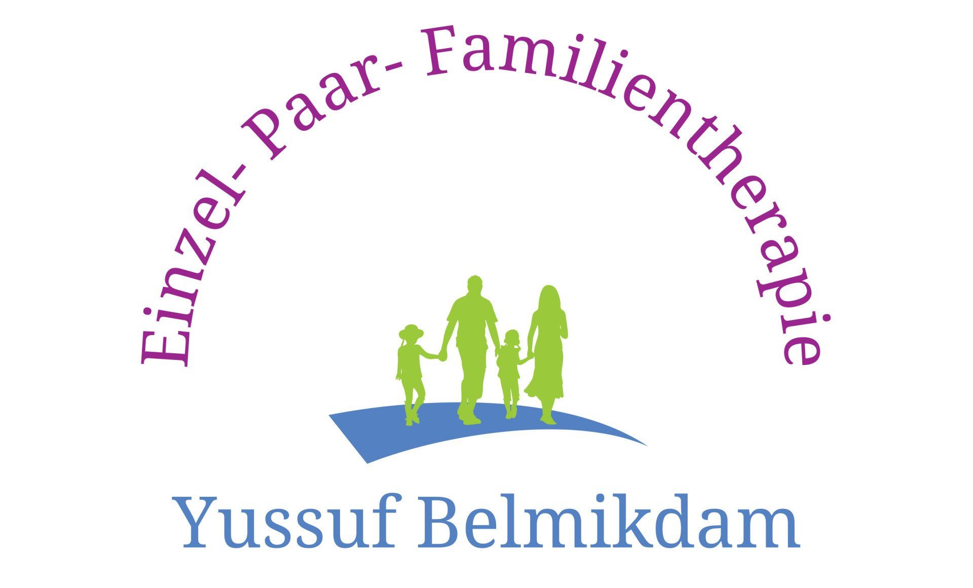 Einzel- Paar- und Familientherapie Yussuf Belmikdam Logo Eltern und zwei Kinder