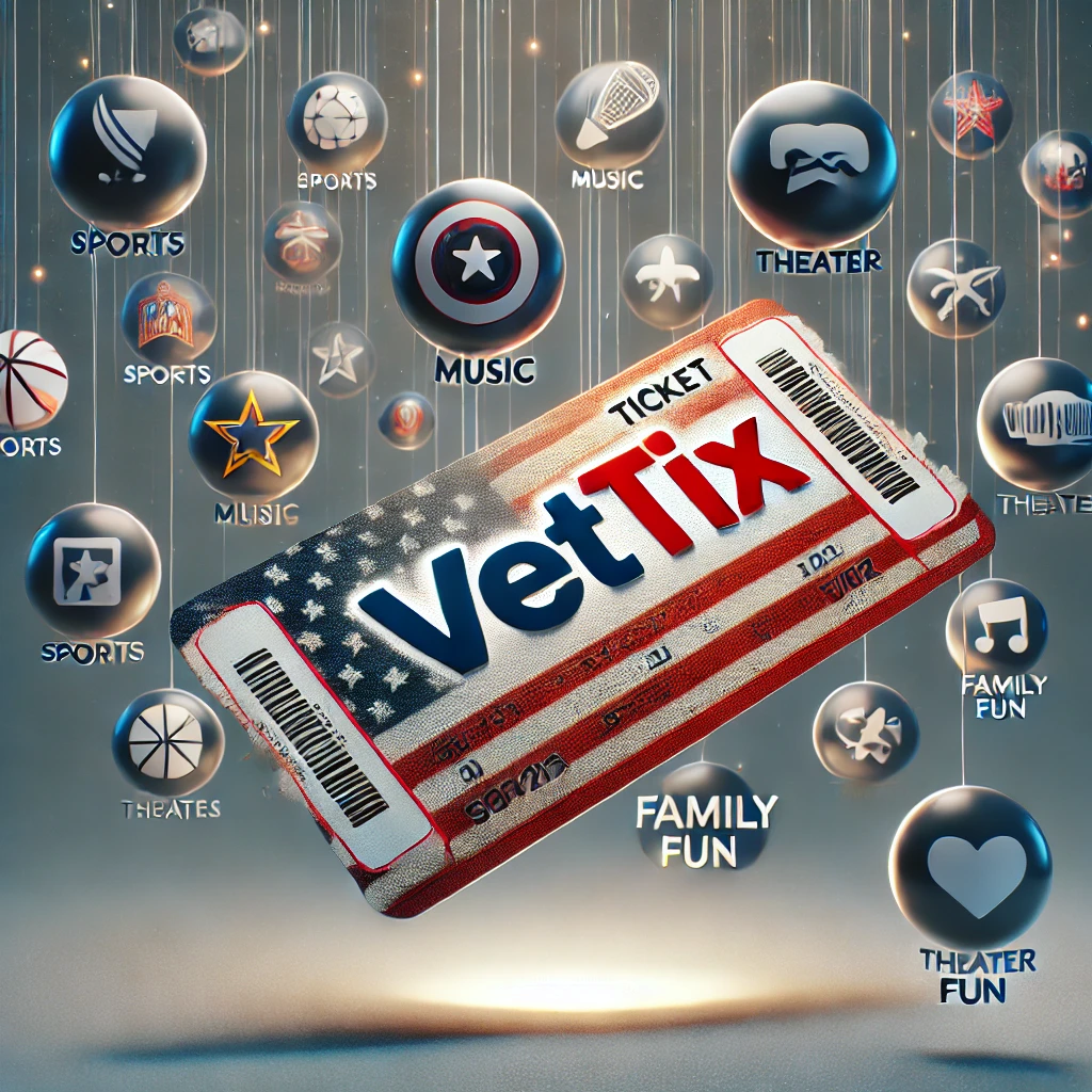 Photorealistic image featuring a floating concert ticket with American flag integration.