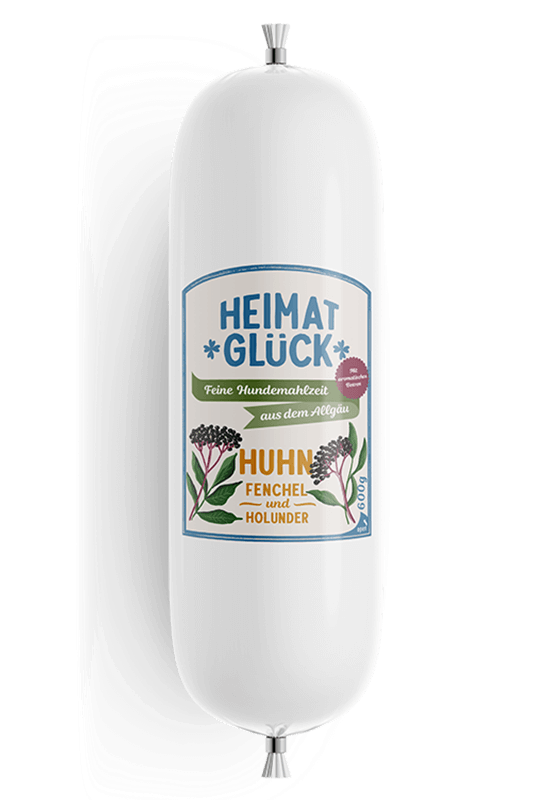 Hähnchenherzen 16 %, Hähnchenmagen 16 %, Hähnchenfleisch 16 %, Hähnchenleber 9 %, Hähnchenhaut 3 %, Geflügelfleischbrühe 20 %, Karotten 10 %, Apfel, Fenchel 4 %, Holunder 0,4 %, Schnittlauch, Flohsamenschalen, Rapsöl 1 %, Mineralien, Kürbiskernmehl, Eierschalen, Kristallsalz, Algen Analytische Bestandteile: Rohprotein 8,7 % Rohfett 6,4 % Rohfaser 1,1 % Rohasche 1,3 % Feuchtigkeit 81,2 % Calcium 0,4 % Phosphor 0,2 %