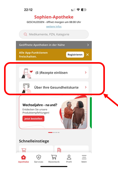 bebilderte Anleitung zum Einlösen eines E-Rezepts per mobiler Webseite