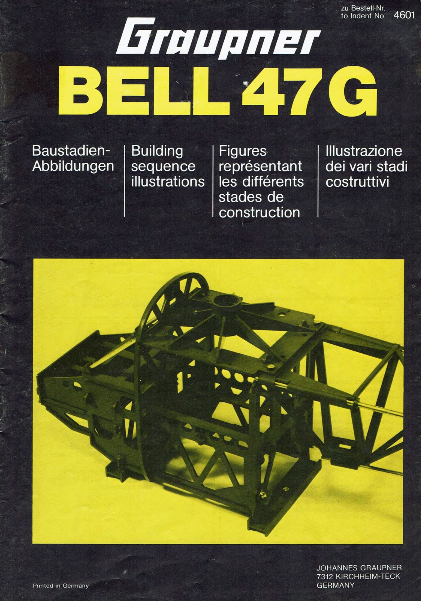 PDF document Graupner BELL-47G Land with HB-25H engine, construction stage illustrations PDF document Graupner BELL-47G Land with HB-25H engine, construction stage illustrations, article no.: 4601, German, 29 pages
